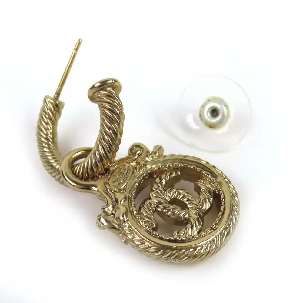 Chanel Cc Logo Earrings Metal Gold-Tone #250072C10B